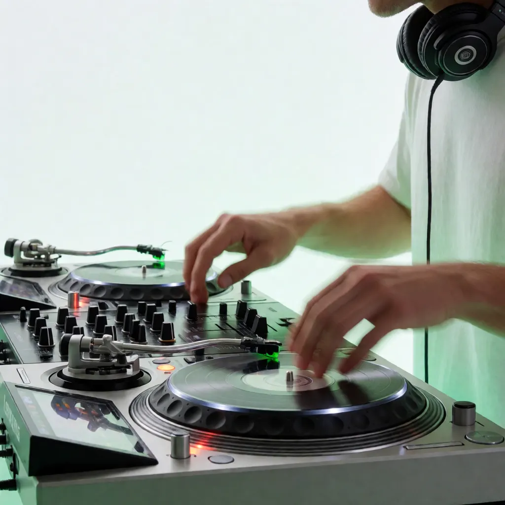 DJ aux platines pendant une fête.